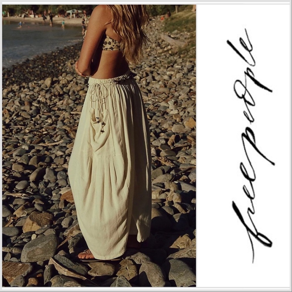 ☀️ Free People Quinn Linen Barrel Leg Harem Pants